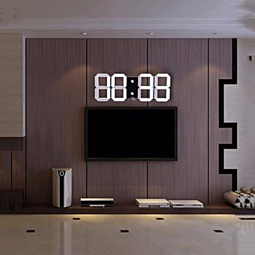 Digital LED Veggklokke med Fjernkontroll